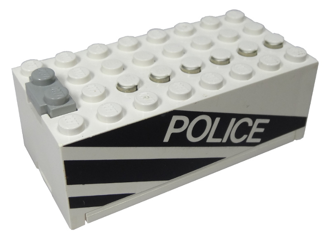 Electric 9V Battery Box Small with 'POLICE' and Black Stripes Pattern