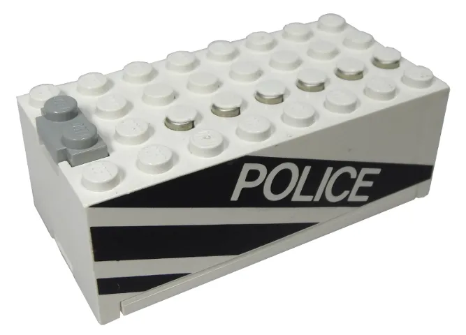 Electric 9V Battery Box Small with 'POLICE' and Black Stripes Pattern