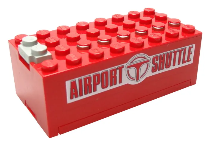 Electric 9V Battery Box Small with Airport Shuttle Pattern on Both Sides (Stickers) - Set 6399