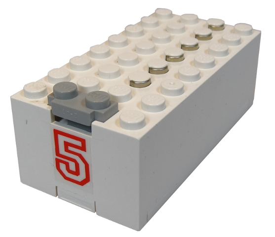 Electric 9V Battery Box Small with Red '5' Pattern (Sticker) - Set 6440