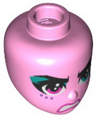 Mini Doll, Head Friends with Left Eye Turquoise, Right Eye Pink, Freckles and Angry Pattern (Sweet Mayhem)