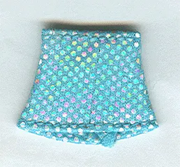 Belville, Clothes Skirt Short, A-Line with Silver Iridescent Dots Pattern