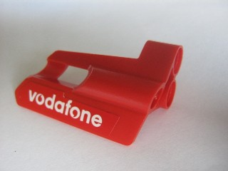 Technic, Panel Fairing #25 Small Short, Small Hole, Side A with 'vodafone' Pattern (Sticker) - Set 8386