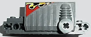 Pullback Motor 9 x 4 x 2 2/3 with Flame and Checkered Pattern on Both Sides (Stickers) - Set 8648