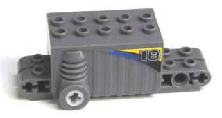 Pullback Motor 9 x 4 x 2 2/3 with Number 18 Pattern on Both Sides (Stickers) - Set 8383