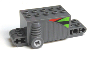 Pullback Motor 9 x 4 x 2 2/3 with Red, Lime and Black Pattern on Both Sides (Stickers) - Set 8384