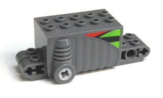 Pullback Motor 9 x 4 x 2 2/3 with Red, Lime and Black Pattern on Both Sides (Stickers) - Set 8384