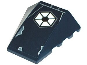 Wedge 4 x 4 Triple Curved No Studs with Hexagonal SW Confederacy (CIS) Pattern (Sticker) - Sets 7256 / 7283