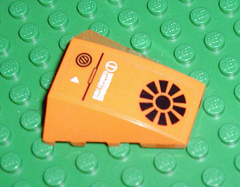 Wedge 4 x 4 Triple Curved No Studs with Black Radiating Circle and 'Warning Flammable Liquid' Pattern (Sticker) - Set 7708