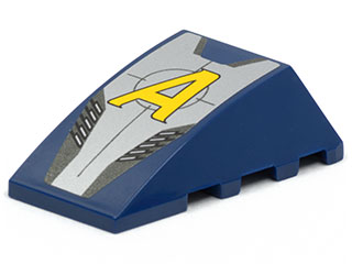 Wedge 4 x 4 Triple Curved No Studs with Agents Logo Pattern (Sticker) - Set 8967