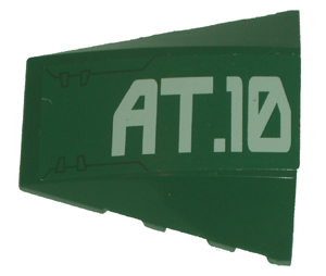 Wedge 4 x 4 Triple Curved No Studs with White 'AT.10' Pattern (Sticker) - Set 8100