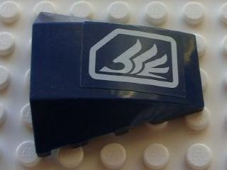 Wedge 4 x 4 Triple Curved No Studs with White Quad Wing on Dark Blue Background Pattern (Sticker) - Set 8103