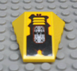 Wedge 4 x 4 Triple Curved No Studs with Yellow Grille and Silver Circuitry Pattern Model Right (Sticker) - Set 7721