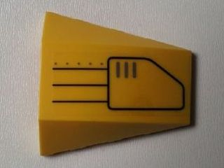 Wedge 4 x 4 Triple Curved No Studs with Vent Pattern (Sticker) Model Left - Set 7712