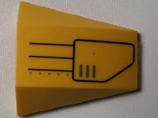 Wedge 4 x 4 Triple Curved No Studs with Vent Pattern (Sticker) Model Right - Set 7712