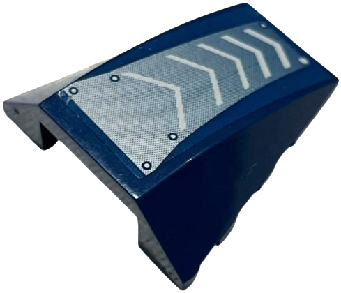 Wedge 4 x 4 Triple Curved No Studs with Rivets and 5 White Arrows on Gray Fade Pattern (Sticker) - Set 6868