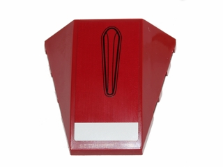 Wedge 4 x 4 Triple Curved No Studs with Black Elongated Oval and White Stripe on Front Pattern (Sticker) - Set 75003