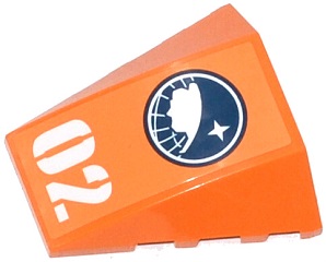 Wedge 4 x 4 Triple Curved No Studs with Arctic Explorer Logo and White '02'  Pattern (Sticker) - Set 60034