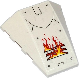 Wedge 4 x 4 Triple Curved No Studs with Rivets, Black Lines and Vent with Flames  Pattern (Sticker) - Set 70142