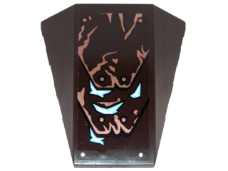 Wedge 4 x 4 Triple Curved No Studs with Copper Cracks and Rivets, Bright Light Blue Ice Pattern (Sticker) - Set 70226