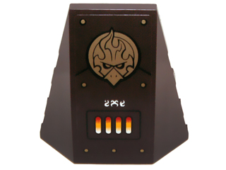 Wedge 4 x 4 Triple Curved No Studs with Gold Chima Eagle Emblem, Rivets and Vents Pattern (Sticker) - Set 70147