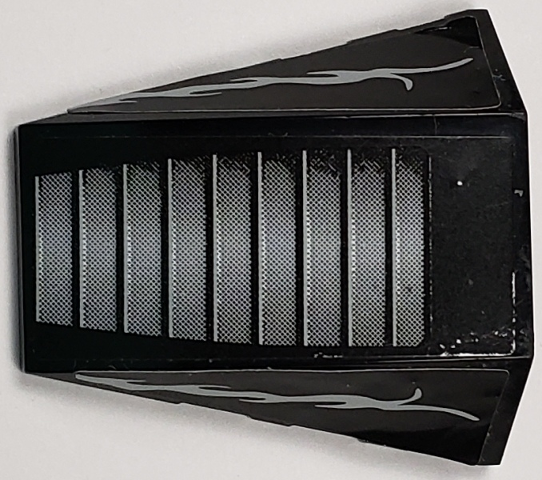 Wedge 4 x 4 Triple Curved No Studs with Vents and Barbed Wire Lines Pattern (Stickers) - Set 8158