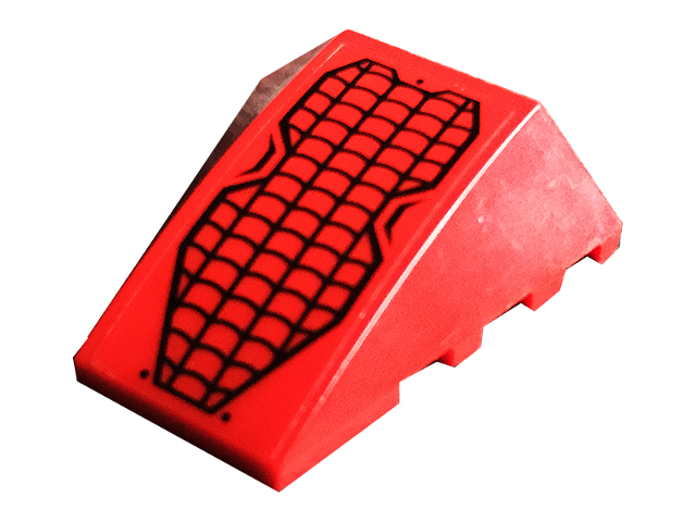 Wedge 4 x 4 Triple Curved No Studs with Black Spider-Man Webbing Pattern (Sticker) - Set 76113