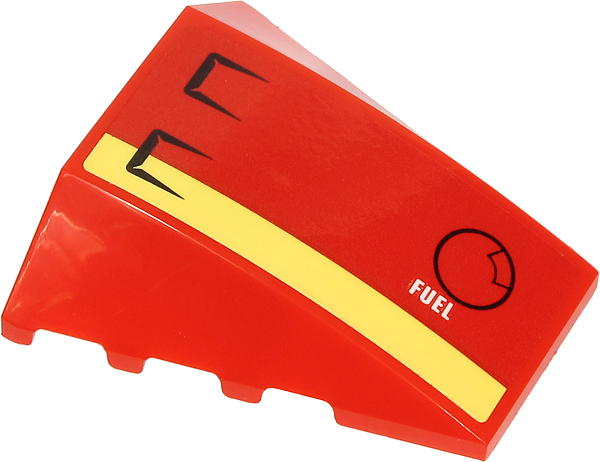Wedge 4 x 4 Triple Curved No Studs with White 'FUEL', Bright Light Yellow Stripe, Black Fuel Filler Cap and Vents Pattern (Sticker) - Set 60271