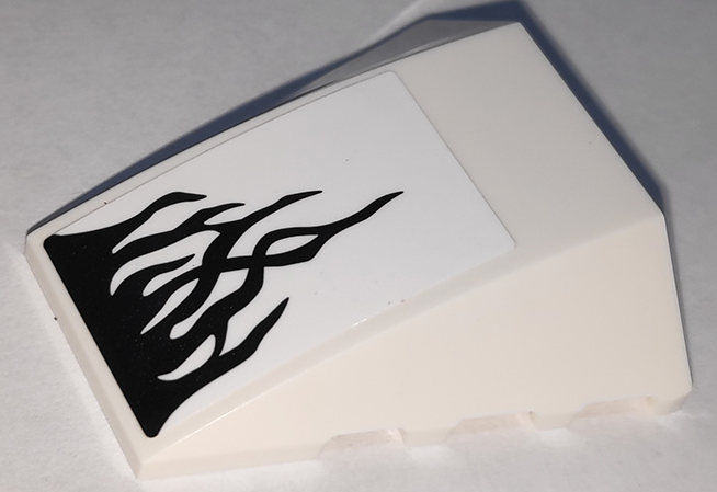 Wedge 4 x 4 Triple Curved No Studs with Black Tendrils Pattern (Sticker) - Set 76151