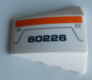 Wedge 4 x 4 Triple Curved No Studs with Dark Blue '60226', Orange Stripe, Dark Bluish Gray Lines Pattern Model Left Side (Sticker) - Set 60226