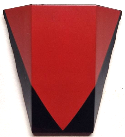 Wedge 4 x 4 Triple Curved No Studs with Red Triangle Pattern (Shadow the Hedgehog Streak)