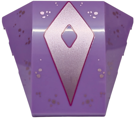Wedge 4 x 4 Triple Curved No Studs with Metallic Pink Spots and Diamond with Cutout Pattern (Frozen Bruni)