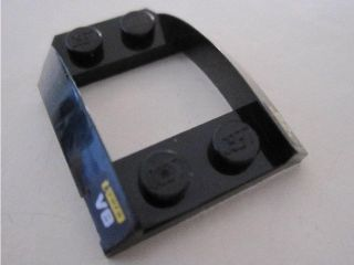 Wedge 4 x 3 Open with Cutout and 4 Studs with 'KYOTO V8' on Black Background Pattern on Both Sides (Stickers) - Set 8495