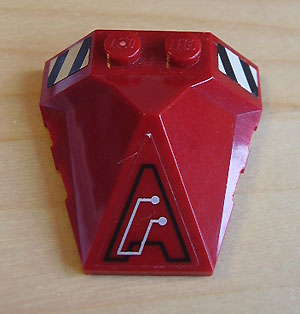 Wedge 4 x 4 x 1 1/3 Pyramid Center with Stripes and Exo-Force Circuitry Left Pattern A (Stickers) - Set 7705