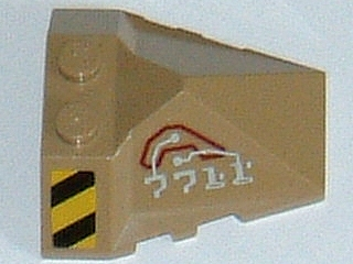 Wedge 4 x 4 x 1 1/3 Pyramid Center with Stripes and Exo-Force Circuitry Left Pattern E (Stickers) - Set 7711