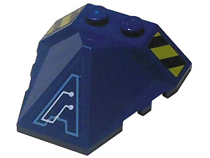 Wedge 4 x 4 x 1 1/3 Pyramid Center with Stripes and Exo-Force Circuitry Left Pattern G (Stickers) - Set 7703