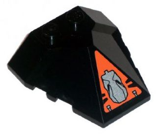 Wedge 4 x 4 x 1 1/3 Pyramid Center with Head in Orange Triangle Pattern (Sticker) - Set 8101