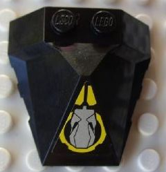 Wedge 4 x 4 x 1 1/3 Pyramid Center with Yellow Circle and Silver Robot Head Facing Back Pattern (Sticker) - Set 8105