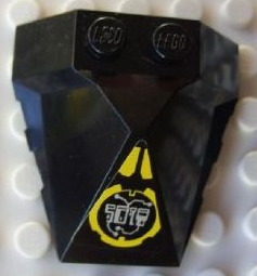 Wedge 4 x 4 x 1 1/3 Pyramid Center with Yellow Circle with Silver Circuitry Pattern (Sticker) - Set 8105