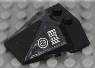 Wedge 4 x 4 x 1 1/3 Pyramid Center with Silver Barcode and Circle Pattern on Left Side (Sticker) - Set 7713