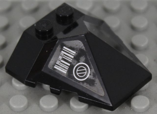 Wedge 4 x 4 x 1 1/3 Pyramid Center with Silver Barcode and Circle Pattern on Right Side (Sticker) - Set 7713