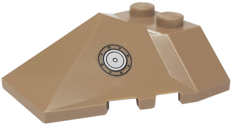 Wedge 4 x 4 x 1 1/3 Pyramid Center with Silver Fuel Filler Cap Pattern (Sticker) - Set 7786