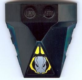 Wedge 4 x 4 x 1 1/3 Pyramid Center with Yellow Circle and Silver Robot Head Facing Out Pattern (Sticker) - Set 8108