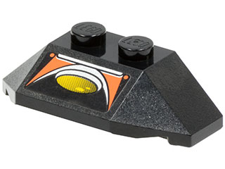 Wedge 2 x 4 Triple with Yellow, Silver and Orange Pattern (Sticker) - Set 8631