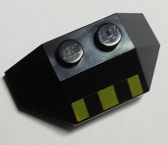 Wedge 2 x 4 Triple with Yellow and Black Stripes Pattern (Sticker) - Set 7713