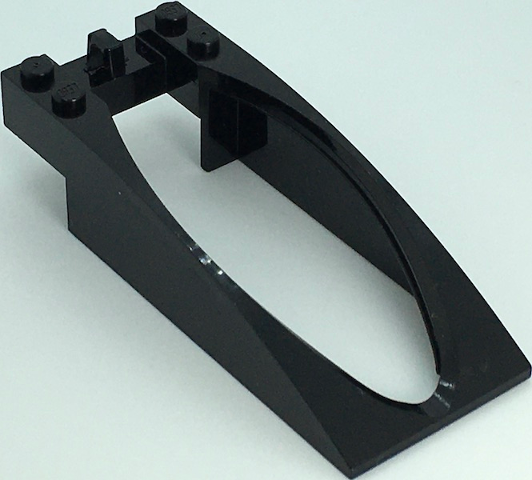 Windscreen 10 x 4 x 2 Curved with Bubble Cutout and Single Hinge Finger