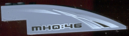 Windscreen 10 x 4 x 2 Curved with Bubble Cutout with 'MHQ:46' Pattern on Both Sides (Stickers) - Set 4746