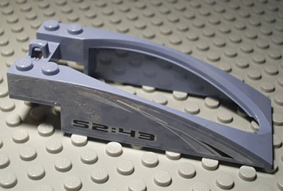 Windscreen 10 x 4 x 2 Curved with Bubble Cutout with 'S2:43' Pattern on Both Sides (Stickers) - Set 4743