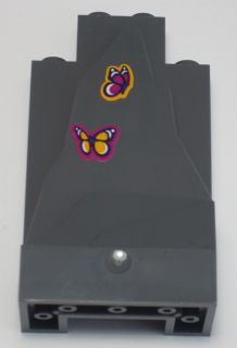 Rock Panel 2 x 4 x 6 with Magenta Butterfly and Bright Light Orange Butterfly Pattern (Stickers) - Set 41121
