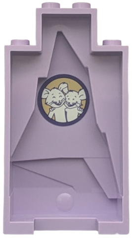 Rock Panel 2 x 4 x 6 with White Rabbits on Inside Pattern (Sticker) - Set 41177